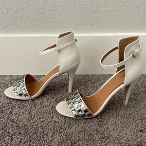 White Ankle Strap Heels
